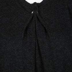 Lanvin Hiver'10 Grey Wool Short Sleeve Draped Dress S