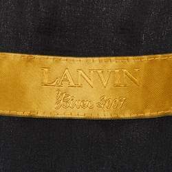 Pre Owned Lanvin Navy Blue Velvet Sleeveless Maxi Dress M