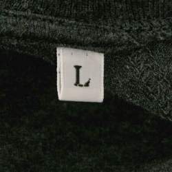 Pre Owned Lanvin Grey Lurex Paneled Jersey T-Shirt L