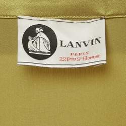Pre Owned Lanvin Green Satin Silk Short Wrap Dress S