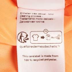Pre Owned Lanvin Orange Crepe Cape Detail Ruffled Charmeuse Dress L