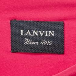 Pre Owned Lanvin Pink Silk Drape Neck Detail Top M