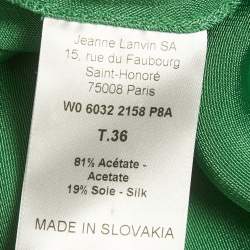 Pre Owned Lanvin Green Crepe Top & Pants Set S 