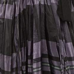 Pre Owned Lanvin Purple/Black Checkered Print Maxi Skirt M