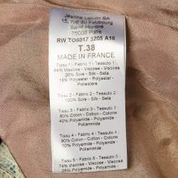 مملوكة مسبقًا Lanvin Black Floral Brocade & Lace Ruffled Blouse M