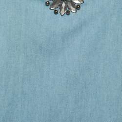 مملوكة مسبقًا فستان إلباز x لانفين X أكني جينز أزرق مزين التفاصيل قصير ميني وسط