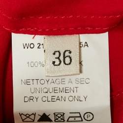 مملوكة مسبقًا فستان لانفان قصير بكتف واحد حرير أحمر صغير