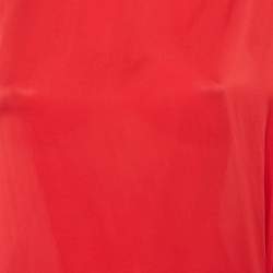 مملوكة مسبقًا فستان لانفان قصير بكتف واحد حرير أحمر صغير