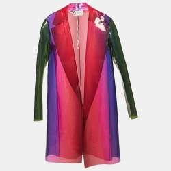 مملوكة مسبقًا Lanvin Multicolor Synthetic Sheer Coat M