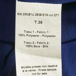 مملوكة مسبقًا فستان لانفان ماكسي تفاصيل كريب وحرير أزرق صغير