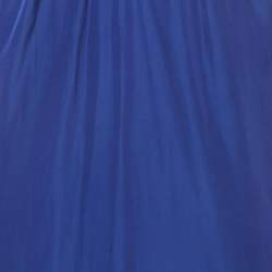 مملوكة مسبقًا فستان لانفان ماكسي تفاصيل كريب وحرير أزرق صغير