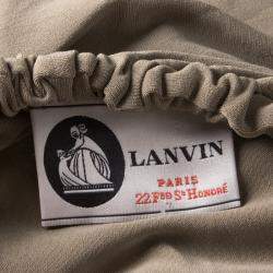 Pre Owned Lanvin Brown Gathered Draped Sleeveless Dress M