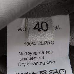 Pre Owned Lanvin Grey Gathered Tie Detail Draped Asymmetric Dress M