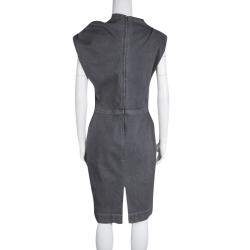 Lanvin X Acne Grey Washed Denim Twist Front Detail Sleeveless Dress M