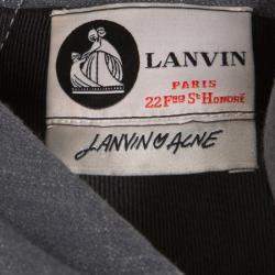 Lanvin X Acne Grey Washed Denim Twist Front Detail Sleeveless Dress M