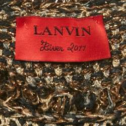 Pre Owned Lanvin Black/Grey Lurex Knit Bow Detail Mini Dress S