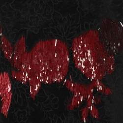 مملوكة مسبقًا فستان لانفين مخمل أسود مطرز متوسط