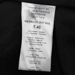 مملوكة مسبقًا فستان لانفين مخمل أسود مطرز متوسط