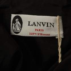 Pre Owned Lanvin Black Crepe Flared Maxi Dress M