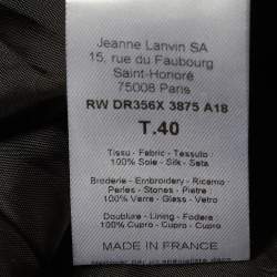 Pre Owned Lanvin Black Crepe Flared Maxi Dress M