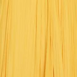 مملوكة مسبقًا فستان لانفان شاموز أصفر مجمع غير متماثل تحية طويل صغير