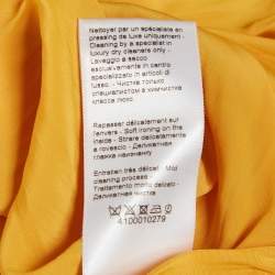 مملوكة مسبقًا فستان لانفان شاموز أصفر مجمع غير متماثل تحية طويل صغير