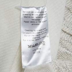 Pre Owned Lanvin White Lurex Knit Short Sleeves Top XS