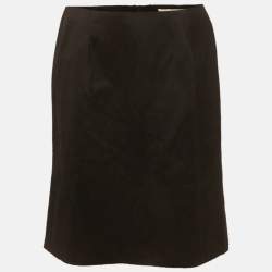 Pre Owned Lanvin Black Cotton Flared Mini Skirt L
