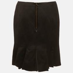 Pre Owned Lanvin Black Cotton Flared Mini Skirt L