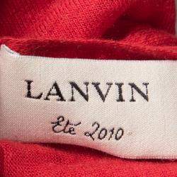 Lanvin Red Knit Ruffle Detail Halter Top S
