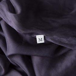 Pre Owned Lanvin Purple Frayed Satin Trim T-Shirt M