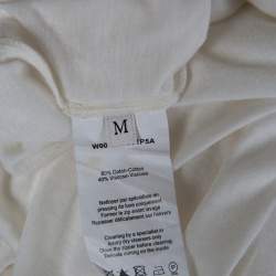 Pre Owned Lanvin Cream Ruched Detail Short Sleeve Tunic M