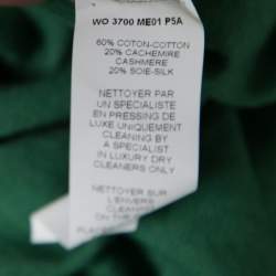 Lanvin Green Cashmere Blend Raglan Sleeve Button Front Long Cardigan S