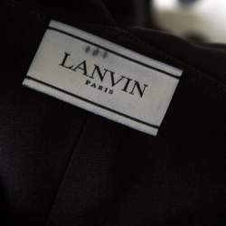Pre Owned Lanvin Black Crepe Wrap Waistcoat Bodice Detail Tapered Jumpsuit S