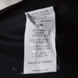 Pre Owned Lanvin Monochrome Satin Bow Detail Strapless Dress S
