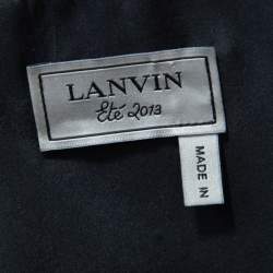 Pre Owned Lanvin Monochrome Satin Bow Detail Strapless Dress S