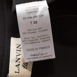 Pre Owned Lanvin Metallic Draped Strapless Dress M