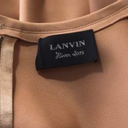  Lanvin  Beige Stretch-Wool Sleeveless Sheath Dress M 