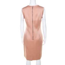  Lanvin  Beige Stretch-Wool Sleeveless Sheath Dress M 