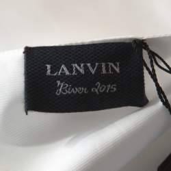 Pre Owned Lanvin White Cotton Long Sleeve Tuxedo Blouse M 