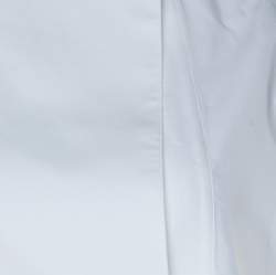 Pre Owned Lanvin White Cotton Long Sleeve Tuxedo Blouse M 