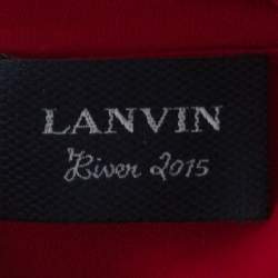 Pre Owned Lanvin Cherry Red Satin Neck Tie Detail Sleeveless Blouse M