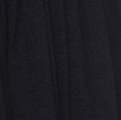 Pre Owned Lanvin Black Wool Elasticized Waist Pleated Maxi Skirt M