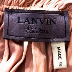 Pre Owned Lanvin Pink Satin Jersey Draped Gown M