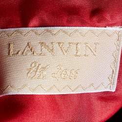 Pre Owned Lanvin Red Plisse Strapless Mini Dress M