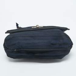 Lanvin Black/Navy Blue Fabric Pleated Happy Shoulder Bag