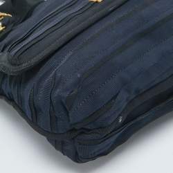 Lanvin Black/Navy Blue Fabric Pleated Happy Shoulder Bag