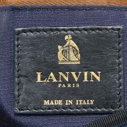 Lanvin Black/Navy Blue Fabric Pleated Happy Shoulder Bag