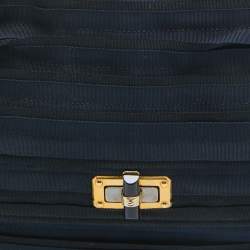 Lanvin Black/Navy Blue Fabric Pleated Happy Shoulder Bag