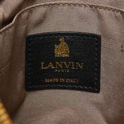 Lanvin Black/White White Leather Zip Shoulder Bag